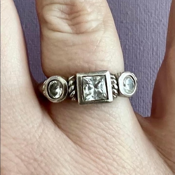 Size 7 Vintage Judith Ripka Sterling Silver Ring - Picture 3 of 3